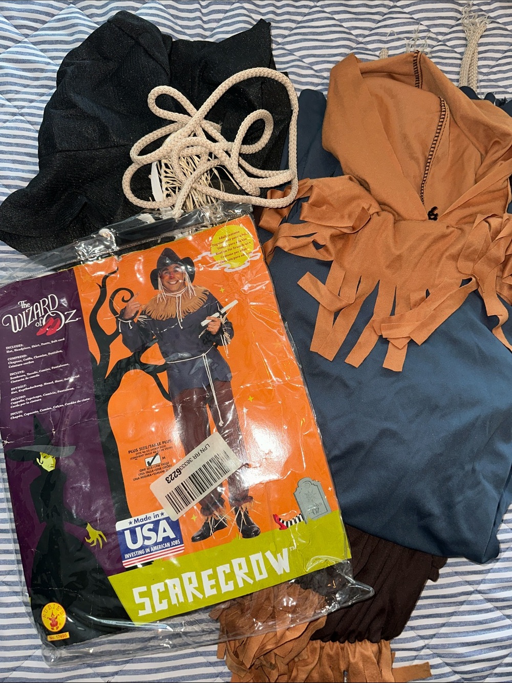 Scarecrow Adult Costume (Wizard of Oz) - Brown & Black